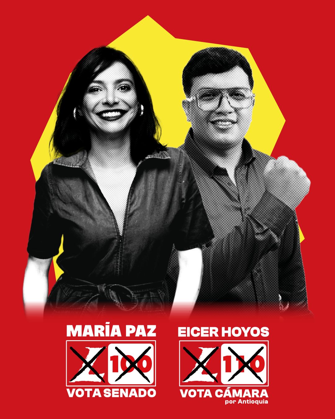 Fórmula María Paz 100 y Eicer Hoyos 110